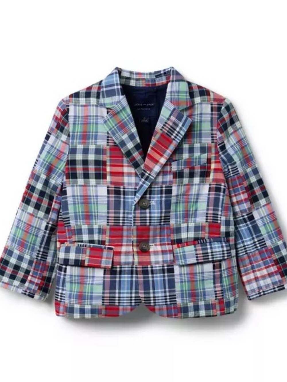 Boys Janie and Jacks The Madras Patchwork Blazer Size 7